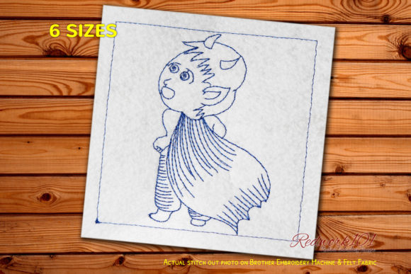Devil with Cape Bluework for Seasonal Embroidery