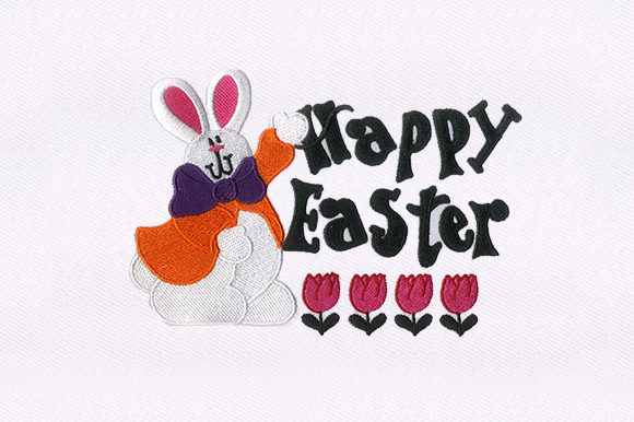 Easter Rabbit Embroidery Design Review for Boutique Sweatshirts