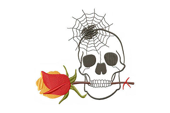 Halloween Skull and Rose: A Festive Embroidery Review