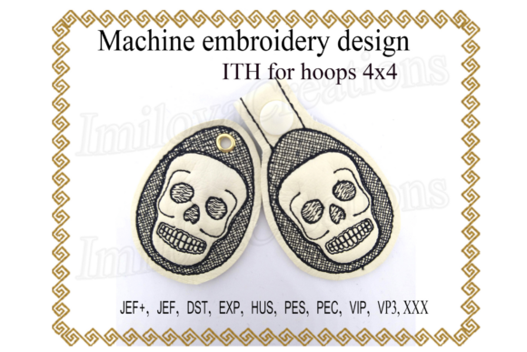 Key Fob Skull - In The Hoop