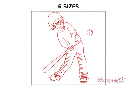 Little Boy Hitting Bat in Baseball Embroidery Design Review