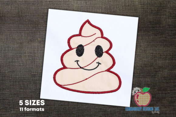 Poop Emoji Applique: A Playful Embroidery Design for Seasonal Projects
