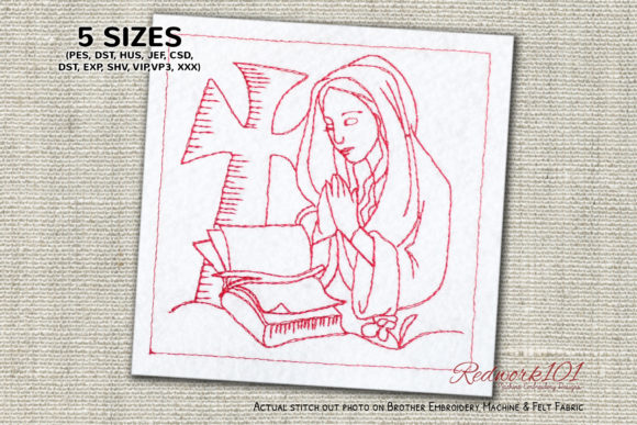 Praying Mother Bluework Review for Apparel Projects