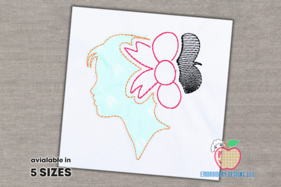 Silhouette Ponytail Girl with Bow Embroidery Review